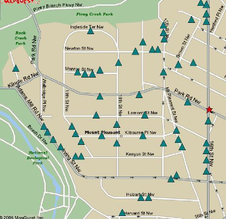map of burglary locations